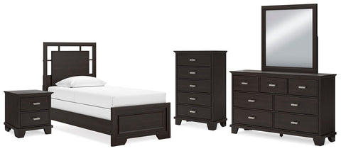 Covetown Panel Bed, Dresser, Mirror, Chest and Nightstand