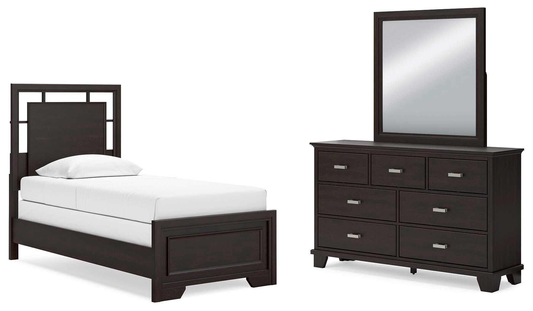 Wynnlow Panel Bed, Dresser, Mirror and 2 Nightstands