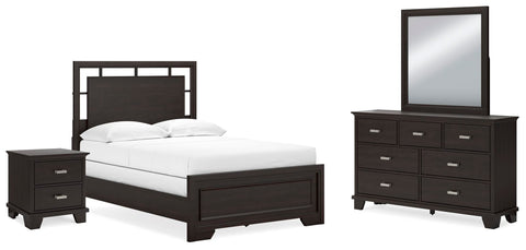 Covetown Panel Bed, Dresser, Mirror and Nightstand