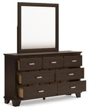 Covetown Panel Bed with Mirrored Dresser