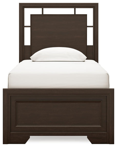 Covetown Panel Bed with Mirrored Dresser