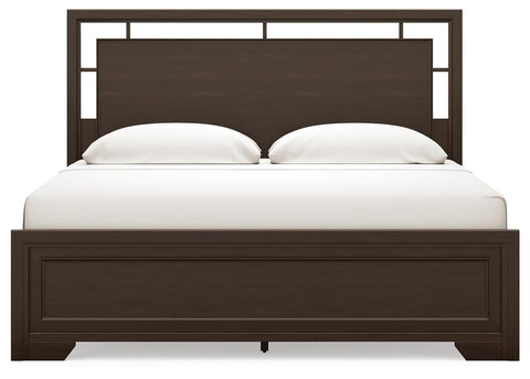 Covetown Panel Bed with Mirrored Dresser, Chest and 2 Nightstands