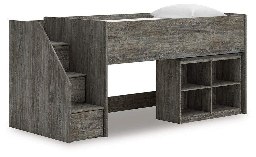 Frandern Loft Bed with Bookcase Storage