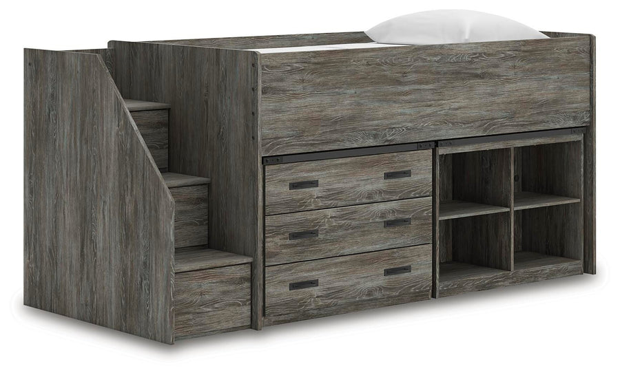 Frandern Loft Bed with Bookcase and Drawer Storage