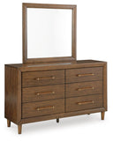 Lyncott Upholstered Bed with Mirrored Dresser, Chest and 2 Nightstands