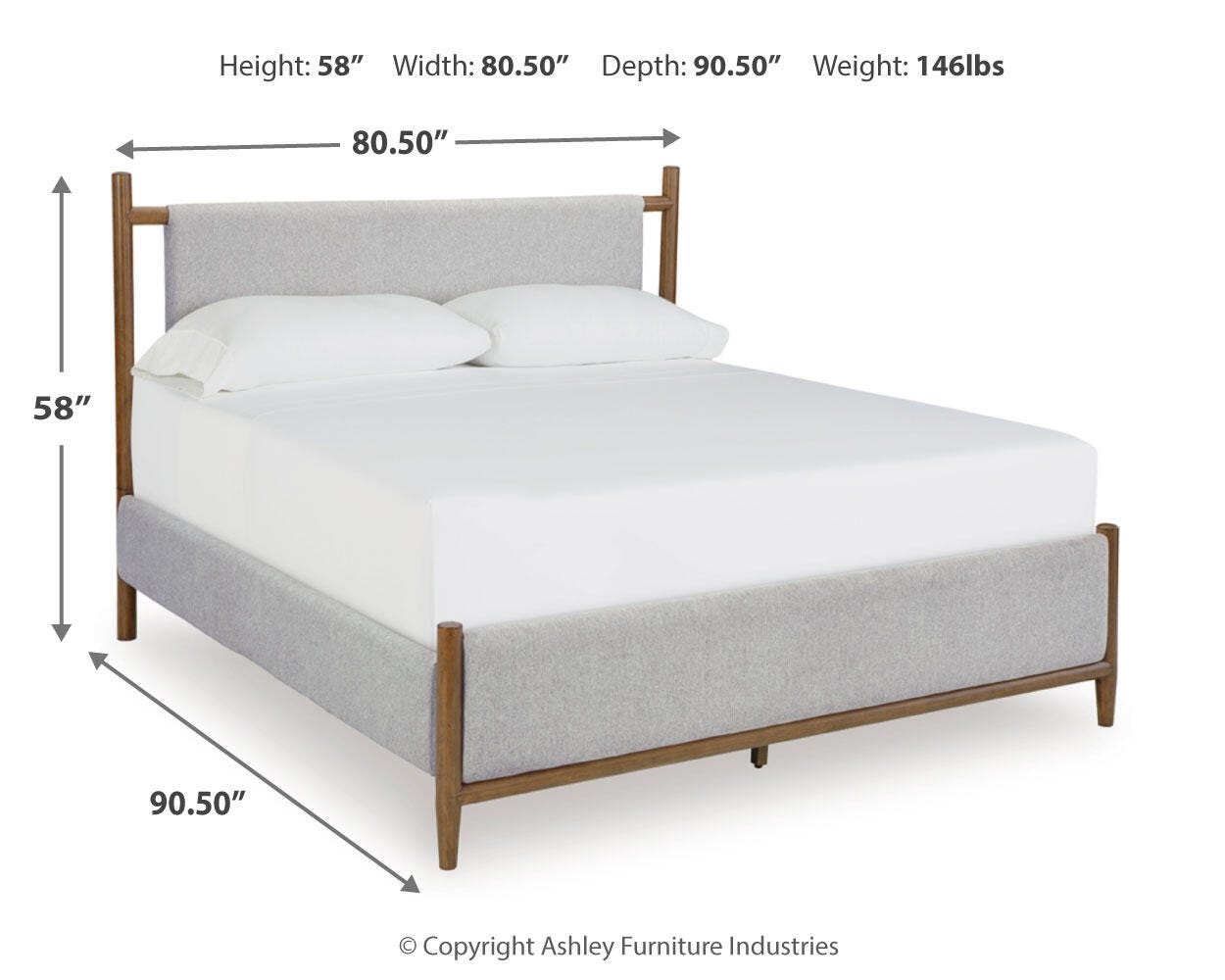 Lyncott Upholstered Bed with Dresser and 2 Nightstands