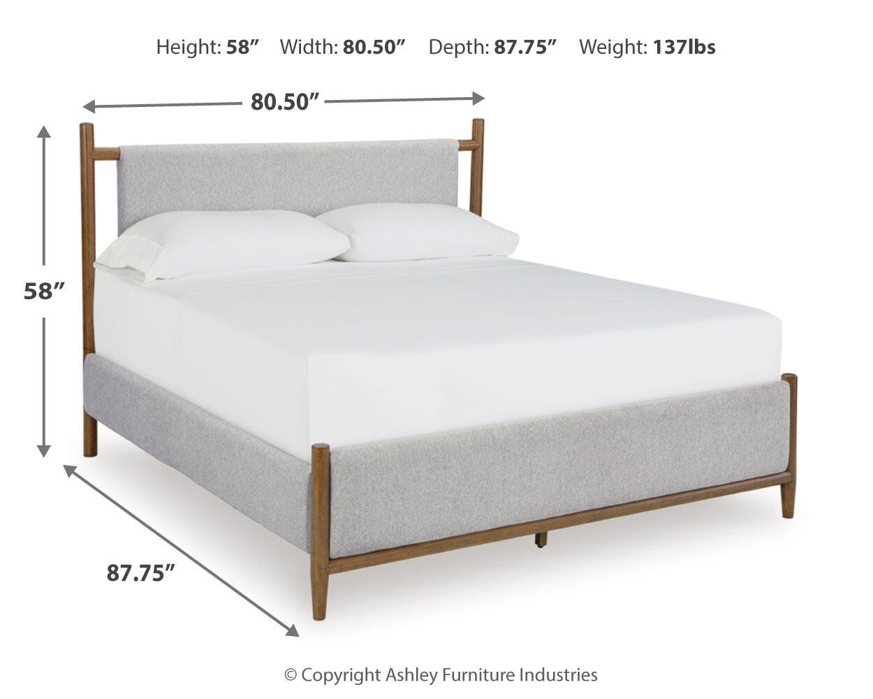 Lyncott Upholstered Bed with Dresser and 2 Nightstands