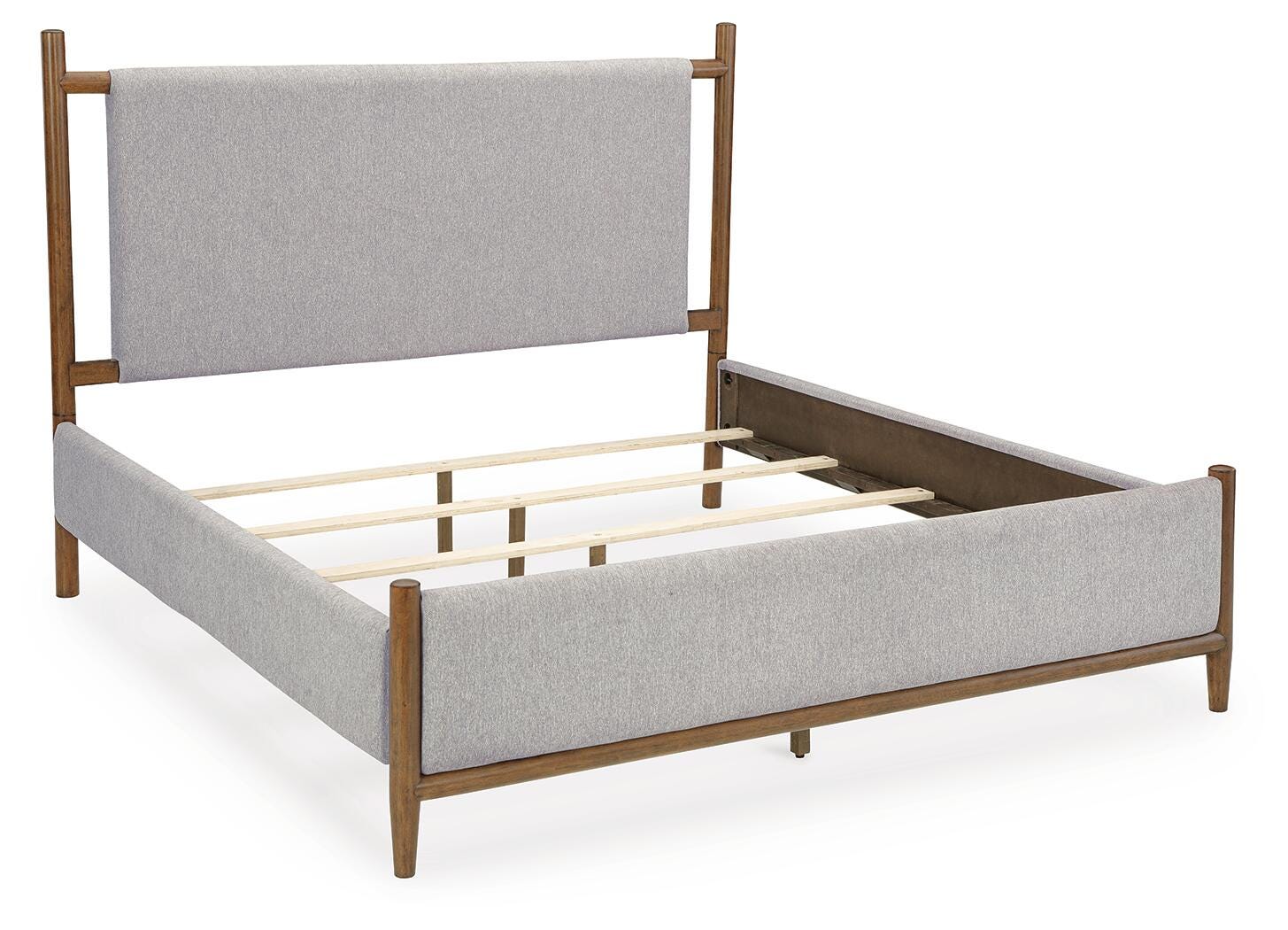 Lyncott Upholstered Bed, Dresser, Mirror and Nightstand