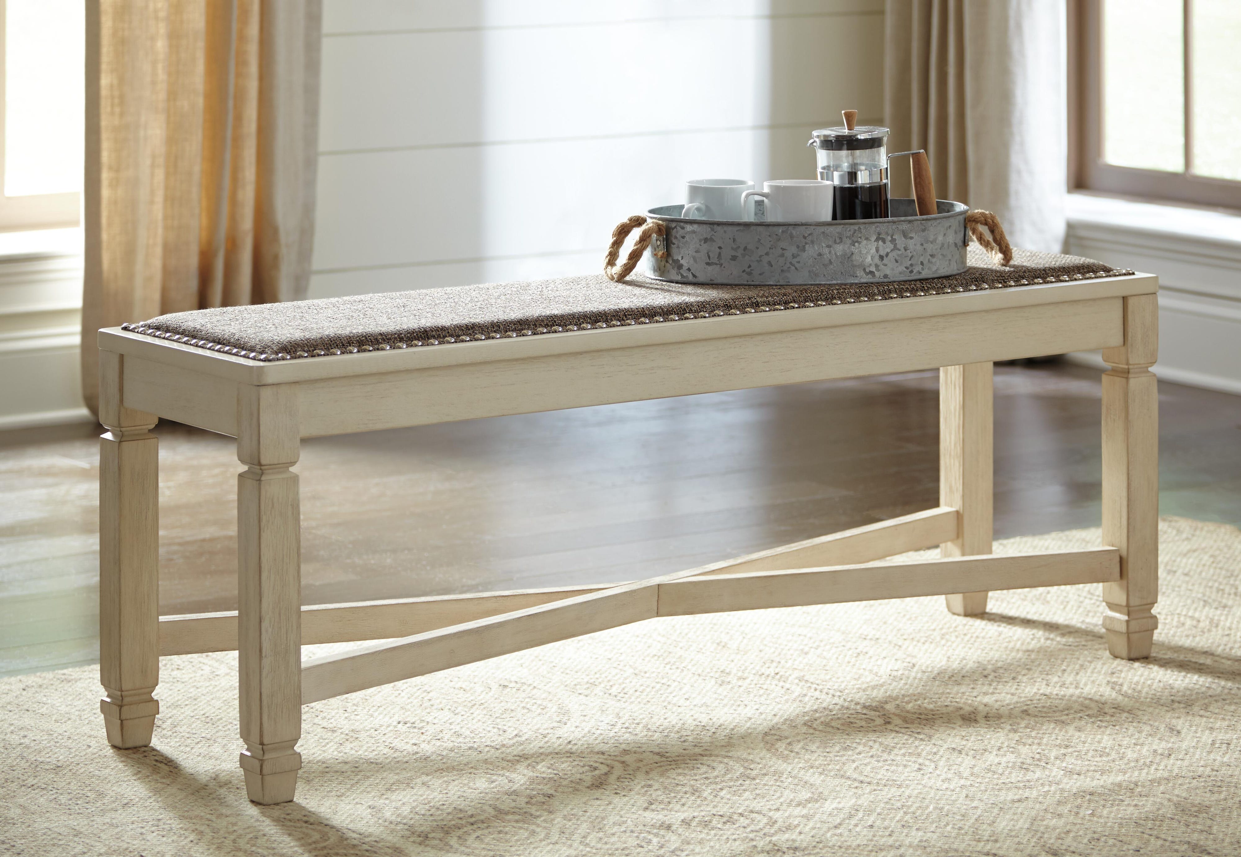 Vanderley Dining Table, 4 Chairs and Bench