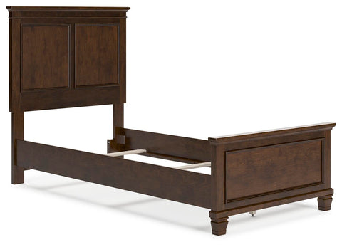 Danabrin Panel Bed with Mirrored Dresser and Chest