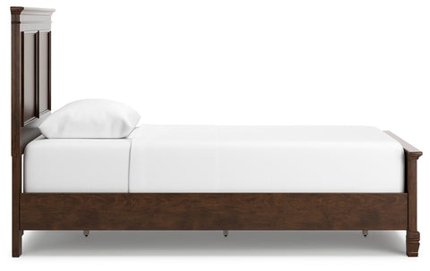 Danabrin Panel Bed with Mirrored Dresser and Chest
