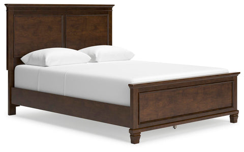 Danabrin Panel Bed with Mirrored Dresser and Chest