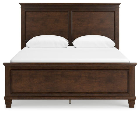 Danabrin Panel Bed with Mirrored Dresser and Chest