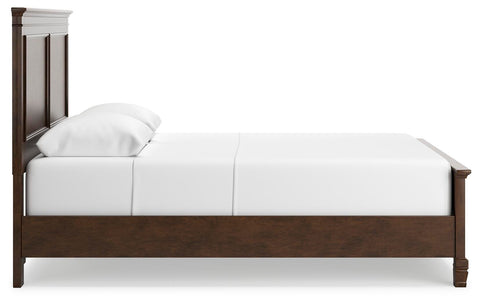 Danabrin Panel Bed with Mirrored Dresser and Chest