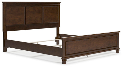 Danabrin Panel Bed with Mirrored Dresser and Chest