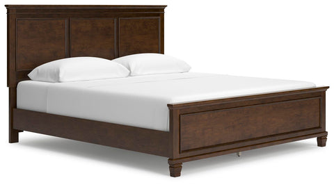 Danabrin Panel Bed with Mirrored Dresser and Chest