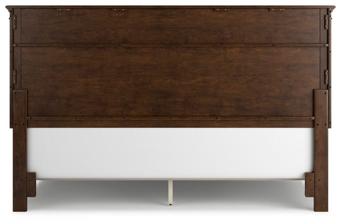 Danabrin Panel Bed with Mirrored Dresser and Chest
