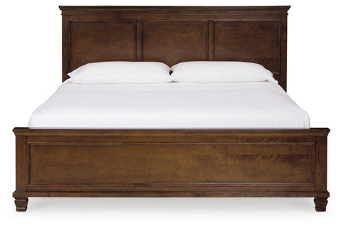 Danabrin Panel Bed with Mirrored Dresser and Chest