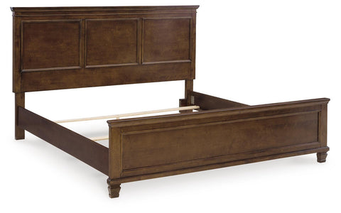 Danabrin Panel Bed with Mirrored Dresser and Chest