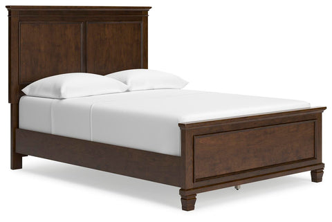 Danabrin Panel Bed with Mirrored Dresser and Chest