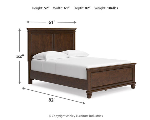 Danabrin Panel Bed with Mirrored Dresser and Chest
