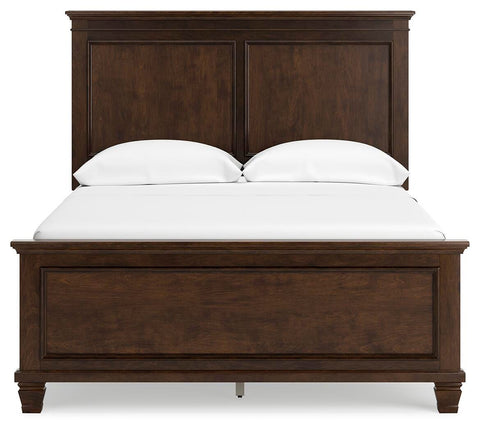 Danabrin Panel Bed with Mirrored Dresser and Chest