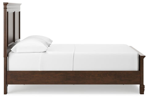 Danabrin Panel Bed with Mirrored Dresser and Chest