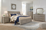 Lettner Sleigh Bed with 2 Storage Drawers and Dresser