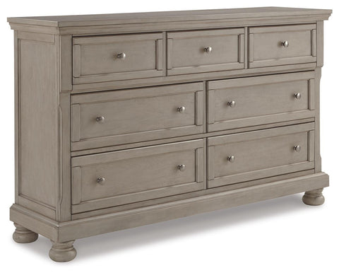 Lettner Sleigh Bed with 2 Storage Drawers and Dresser
