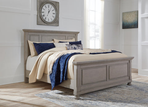 Lettner Panel Bed with Mirrored Dresser and 2 Nightstands