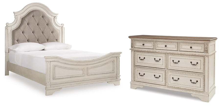 Realyn Panel Bed and Dresser