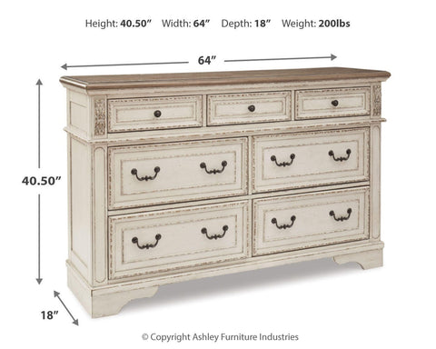 Realyn Upholstered Storage Bed, Dresser, Chest and Nightstand