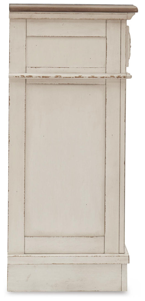 Realyn Upholstered Sleigh Bed, Dresser and Nightstand