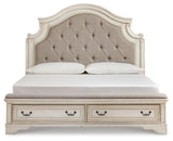Realyn Storage Bed, Dresser, Mirror and Nightstand