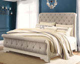 Realyn Sleigh Bed with Mirrored Dresser