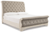 Realyn Sleigh Bed, Dresser Mirror and Nightstand
