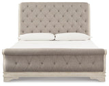 Realyn Sleigh Bed, Dresser Mirror and Nightstand