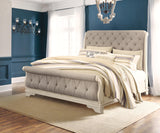 Realyn Sleigh Bed with Mirrored Dresser