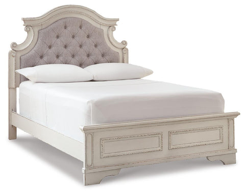 Realyn Panel Bed, Dresser, Mirror and Nightstand