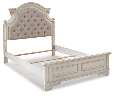 Realyn Panel Bed, Dresser, Mirror and Nightstand