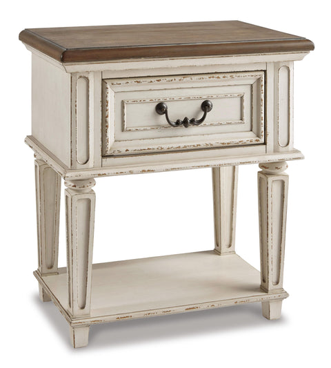 Realyn Panel Bed with Mirrored Dresser, Chest and Nightstand