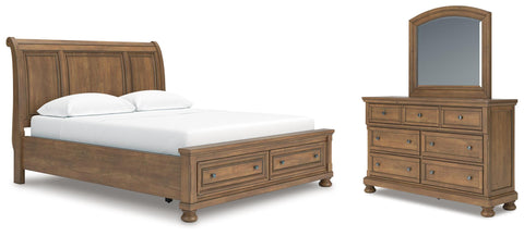 Feddinger Sleigh Storage Bed, Dresser and Mirror