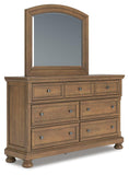 Feddinger Storage Sleigh Bed with Mirrored Dresser, Chest and 2 Nightstands