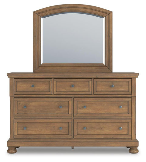 Feddinger Panel Bed with Mirrored Dresser and Nightstand