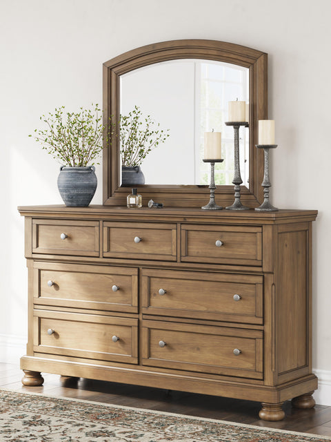 Feddinger Storage Sleigh Bed with Mirrored Dresser, Chest and Nightstand
