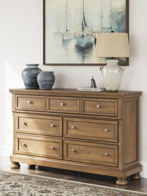 Feddinger Storage Sleigh Bed with Dresser and Nightstand