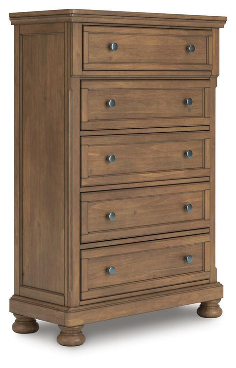 Feddinger Panel Storage Bed. Dresser, Mirror, Chest and Nightstand