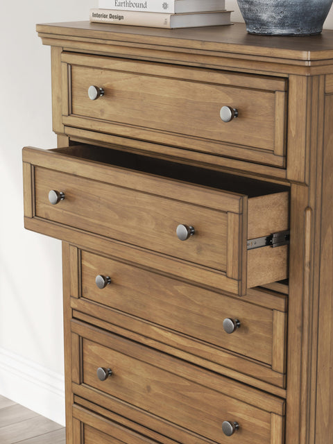 Feddinger Sleigh Bed, Dresser, Mirror, Chest and Nightstand