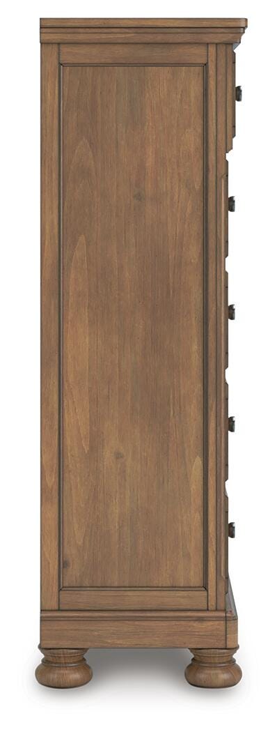 Feddinger Storage Sleigh Bed with Mirrored Dresser, Chest and Nightstand