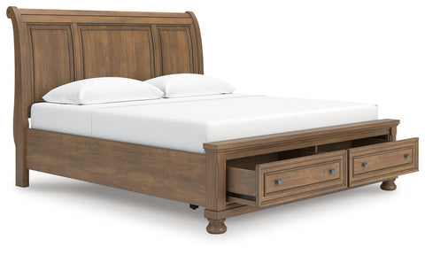 Feddinger Storage Sleigh Bed with Dresser and Nightstand